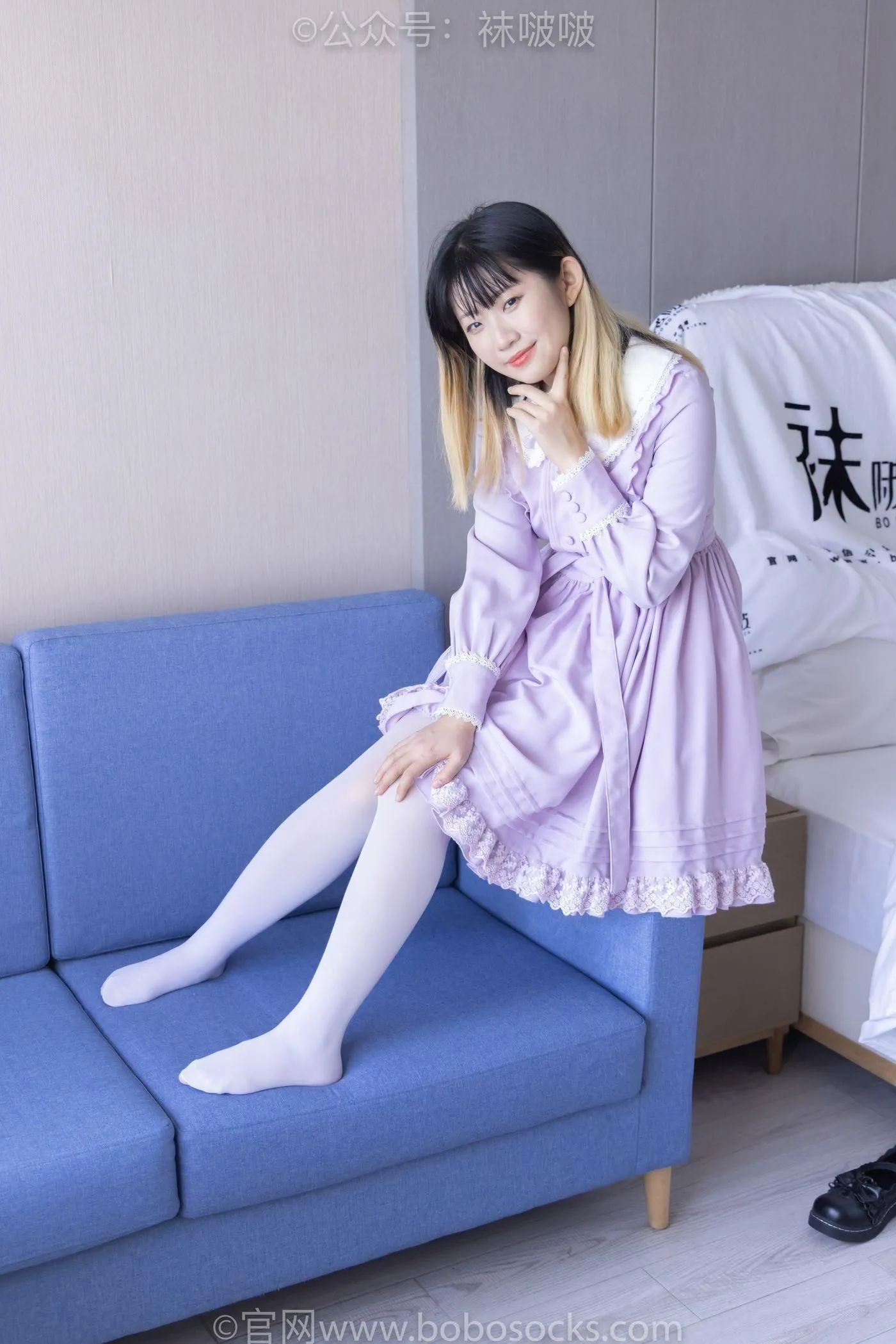 [BoBoSocks袜啵啵]NO.079 砂糖-皮鞋、厚白丝（花絮版） [140P]插图3